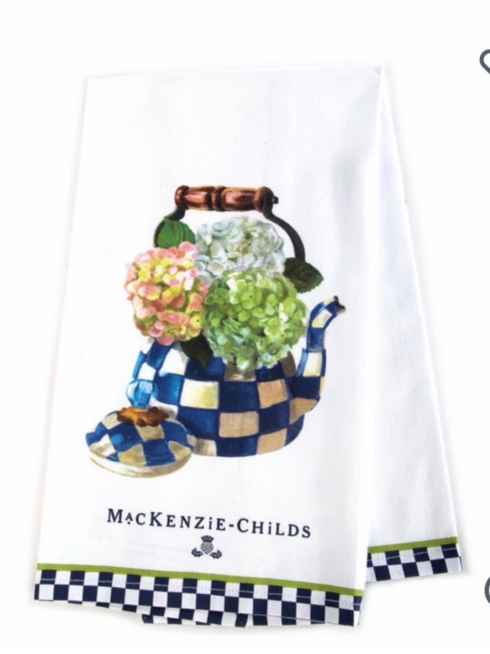 Mackenzie-Child's hydrangea dish towel